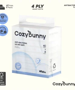 Antibacterial Velvet Soft Facial Tissues 40 Sheets
